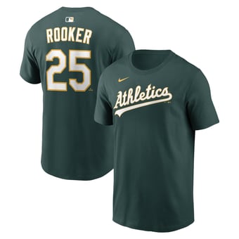 Men's Nike Brent Rooker Green Athletics Name & Number T-Shirt