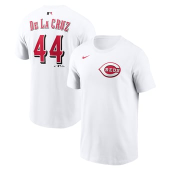 Men's Nike Elly De La Cruz White Cincinnati Reds Name & Number T-Shirt