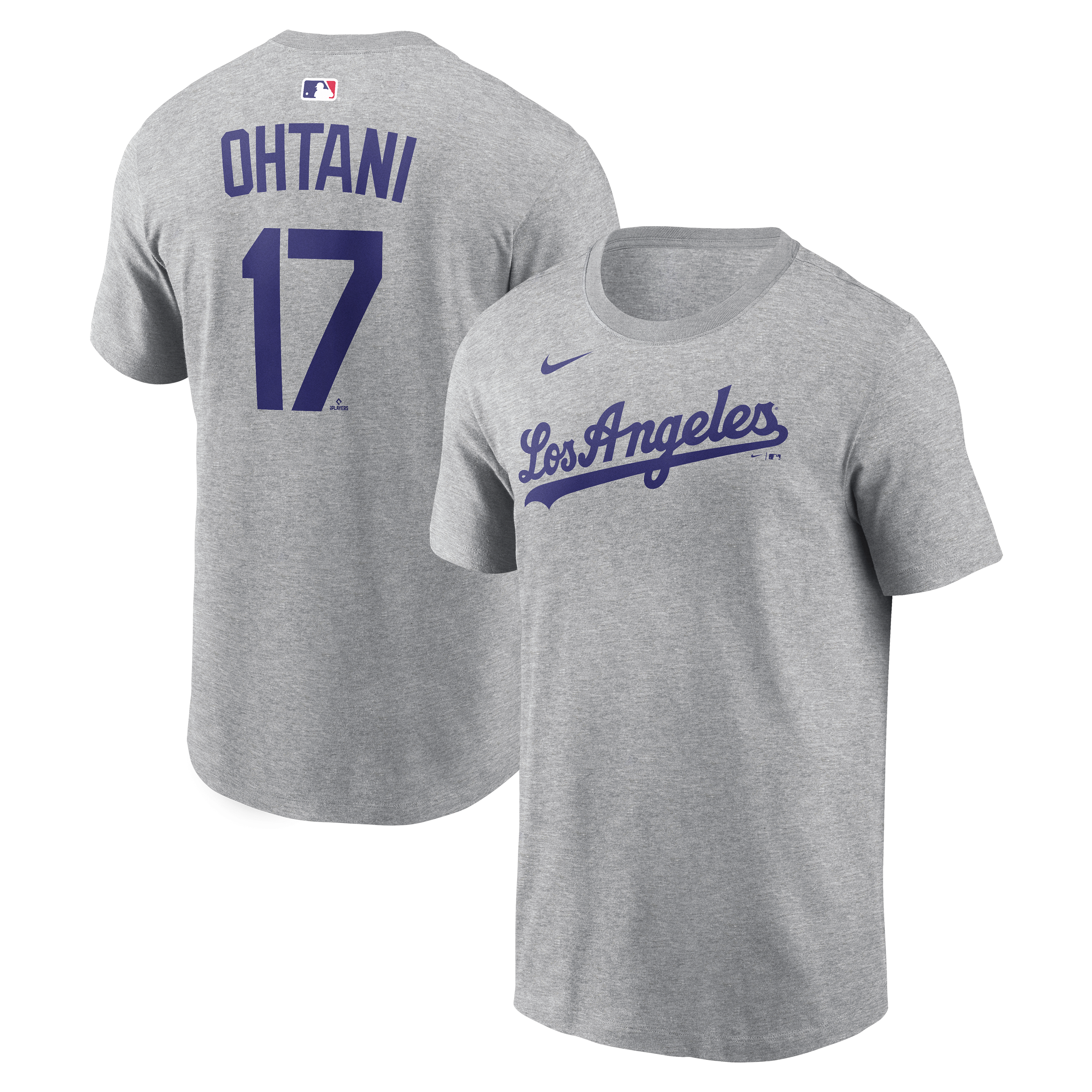 Men's Nike Shohei Ohtani Heather Gray Los Angeles Dodgers Name & Number T-Shirt