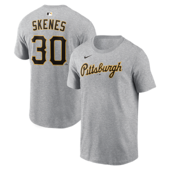 Men's Nike Paul Skenes Heather Gray Pittsburgh Pirates Name & Number T-Shirt
