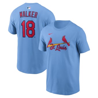 Men's Nike Jordan Walker Light Blue St. Louis Cardinals Name & Number T-Shirt