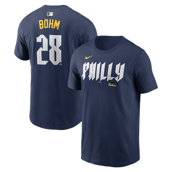 Men's Nike Alec Bohm Navy Philadelphia Phillies City Connect Name & Number T-Shirt