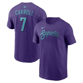 Men's Nike Corbin Carroll Purple Arizona Diamondbacks City Connect Name & Number T-Shirt