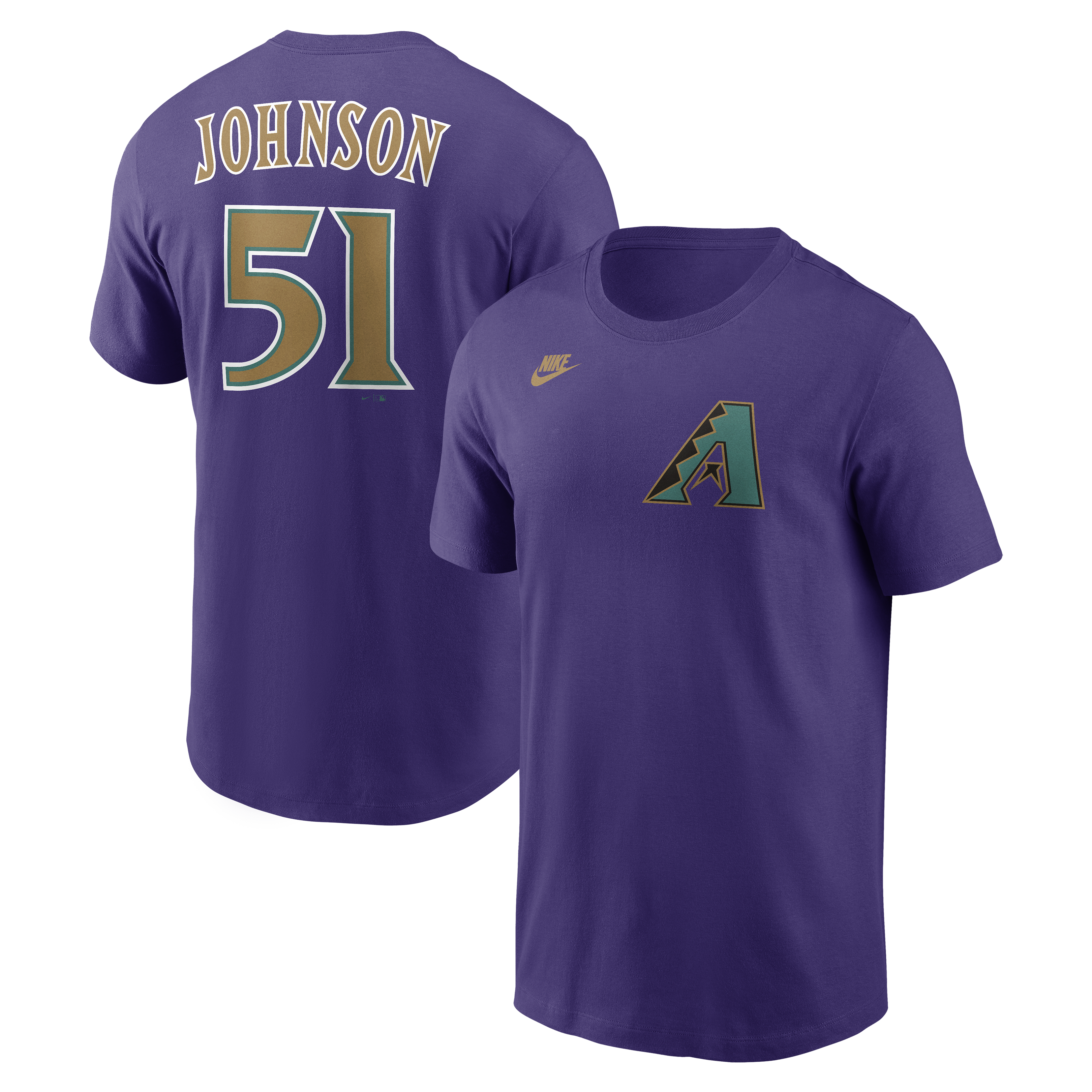Men's Nike Randy Johnson Purple Arizona Diamondbacks Cooperstown Collection Name & Number T-Shirt