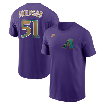 Men's Nike Randy Johnson Purple Arizona Diamondbacks Cooperstown Collection Name & Number T-Shirt