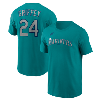 Men's Nike Ken Griffey Jr. Teal Seattle Mariners Cooperstown Collection Name & Number T-Shirt