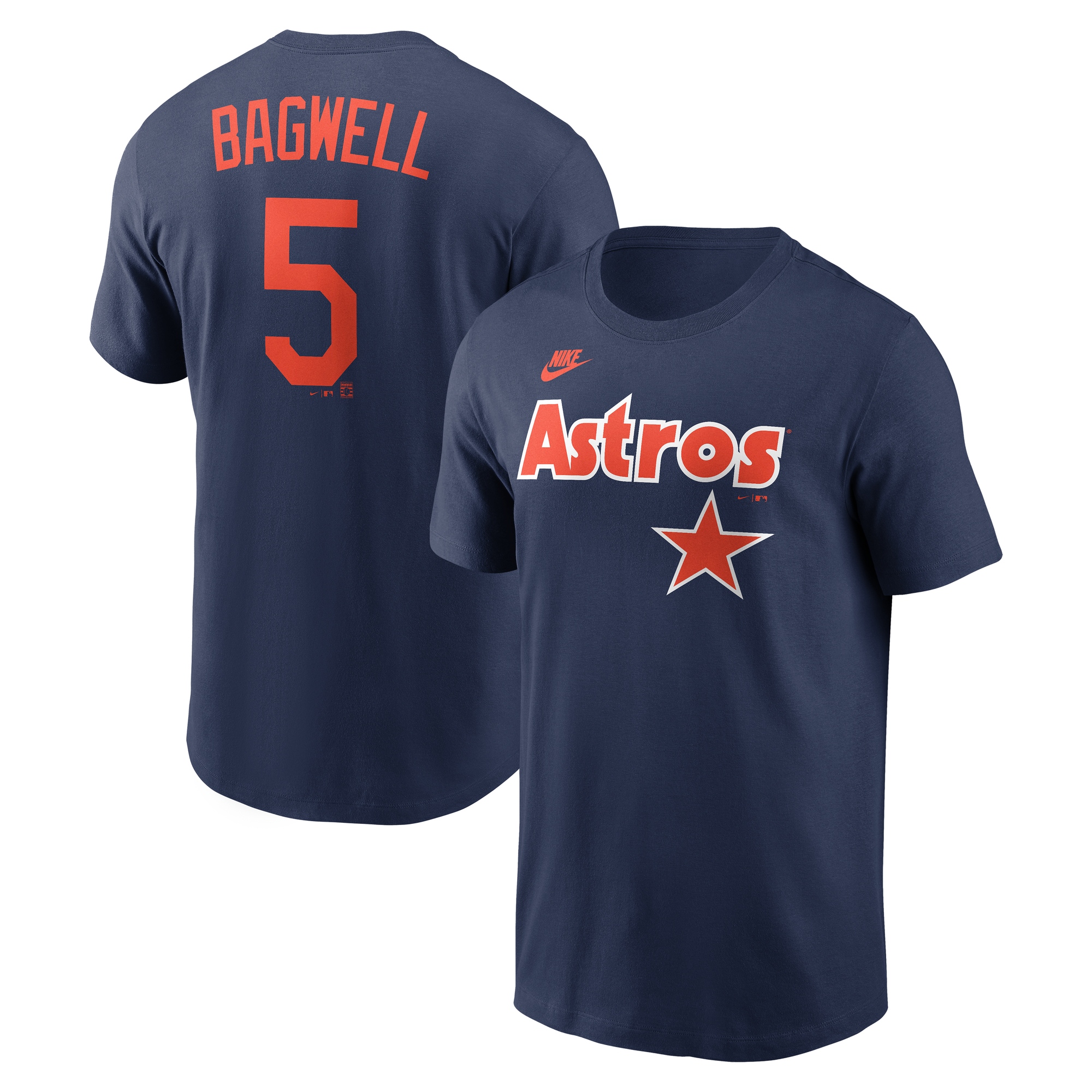 Men's Nike Jeff Bagwell Navy Houston Astros Cooperstown Collection Name & Number T-Shirt