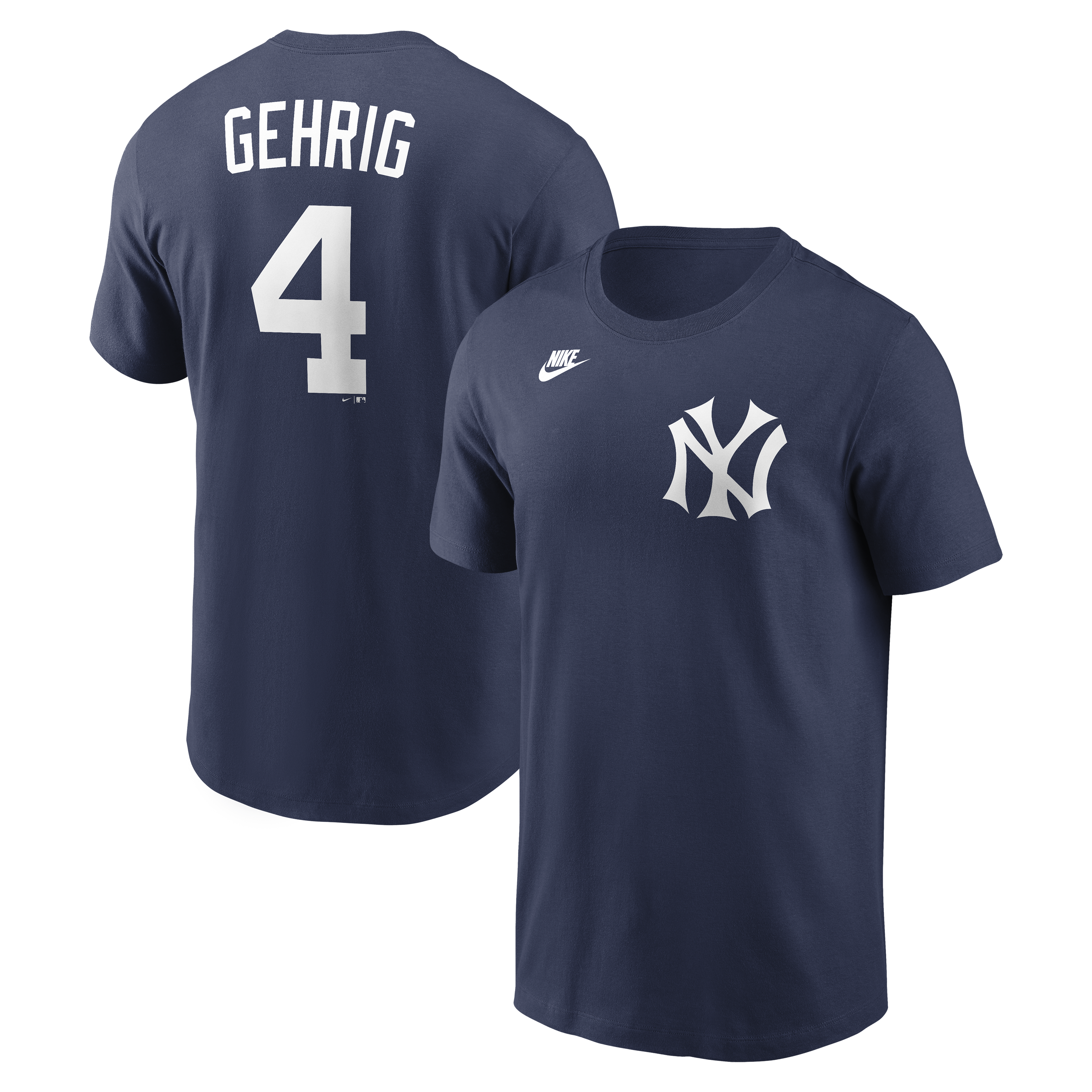 Men's Nike Lou Gehrig Navy New York Yankees Cooperstown Collection Name & Number T-Shirt