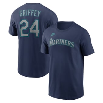 Men's Nike Ken Griffey Jr. Navy Seattle Mariners Cooperstown Collection Name & Number T-Shirt