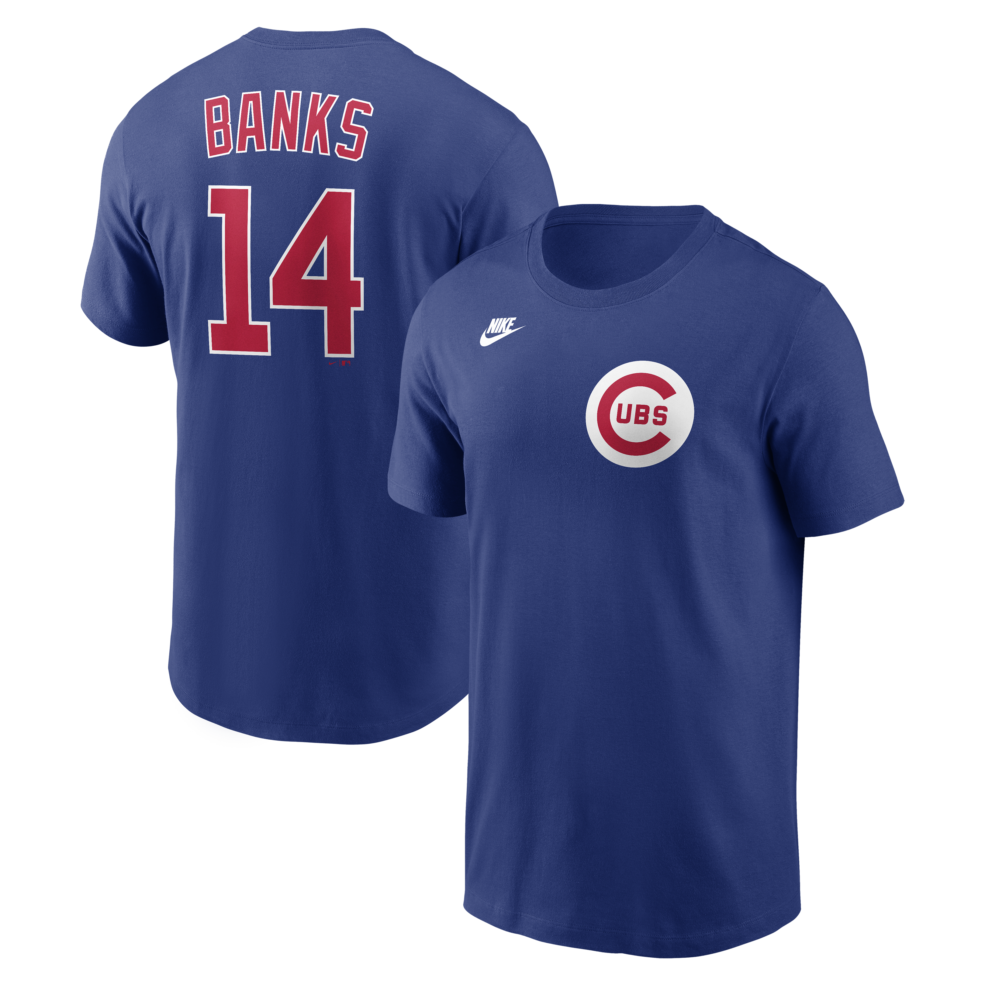 Men's Nike Ernie Banks Rush Blue Chicago Cubs Cooperstown Collection Name & Number T-Shirt