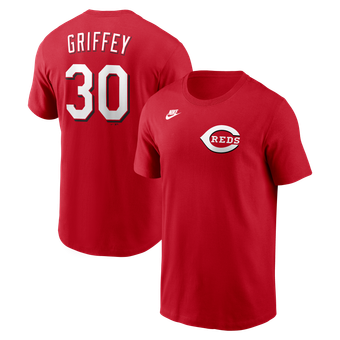Men's Nike Ken Griffey Jr. Red Cincinnati Reds Cooperstown Collection Name & Number T-Shirt
