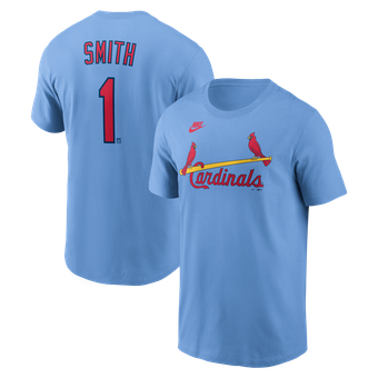 Men's Nike Ozzie Smith Light Blue St. Louis Cardinals Cooperstown Collection Name & Number T-Shirt