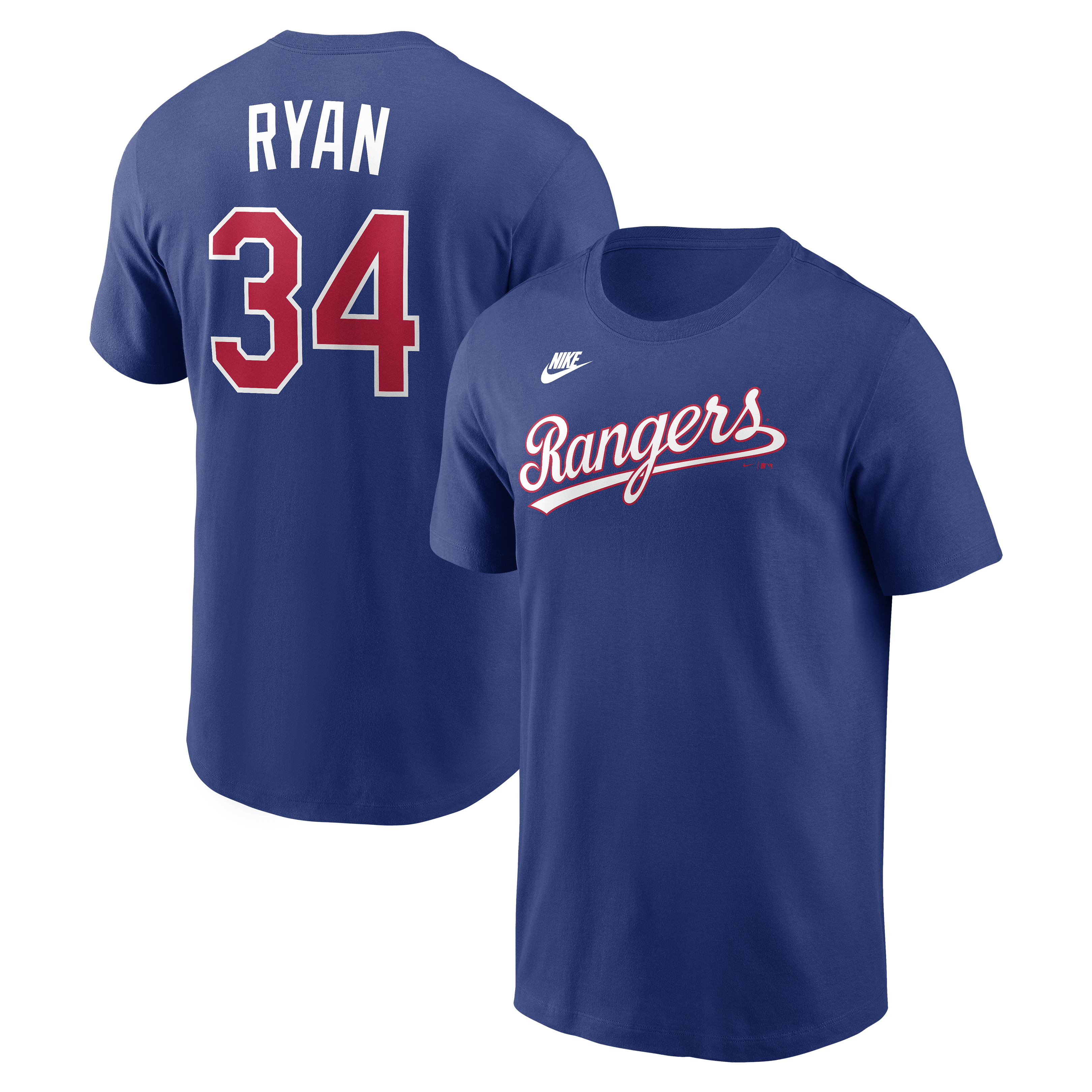 Men's Nike Nolan Ryan Royal Texas Rangers Cooperstown Collection Name & Number T-Shirt