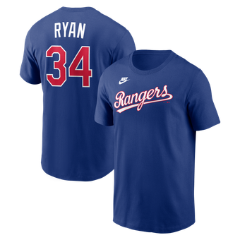 Men's Nike Nolan Ryan Royal Texas Rangers Cooperstown Collection Name & Number T-Shirt