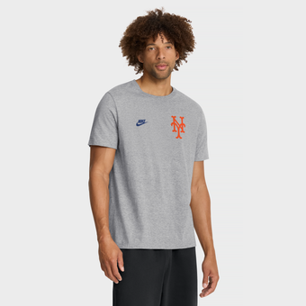 Men's Nike Heather Gray New York Mets Cooperstown 2-Hit T-Shirt
