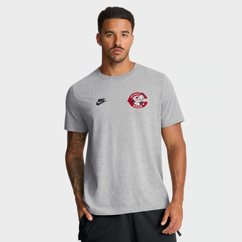 Men's Nike Heather Gray Cincinnati Reds Cooperstown 2-Hit T-Shirt