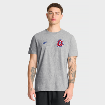Men's Nike Heather Gray Atlanta Braves Cooperstown 2-Hit T-Shirt