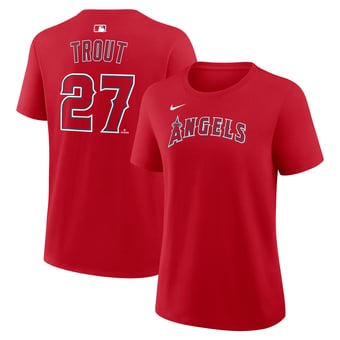 Women's Nike Mike Trout Red Los Angeles Angels Name & Number T-Shirt