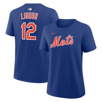 Women's Nike Francisco Lindor Royal New York Mets Name & Number T-Shirt