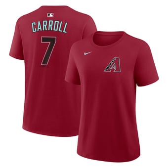 Women's Nike Corbin Carroll Red Arizona Diamondbacks Name & Number T-Shirt