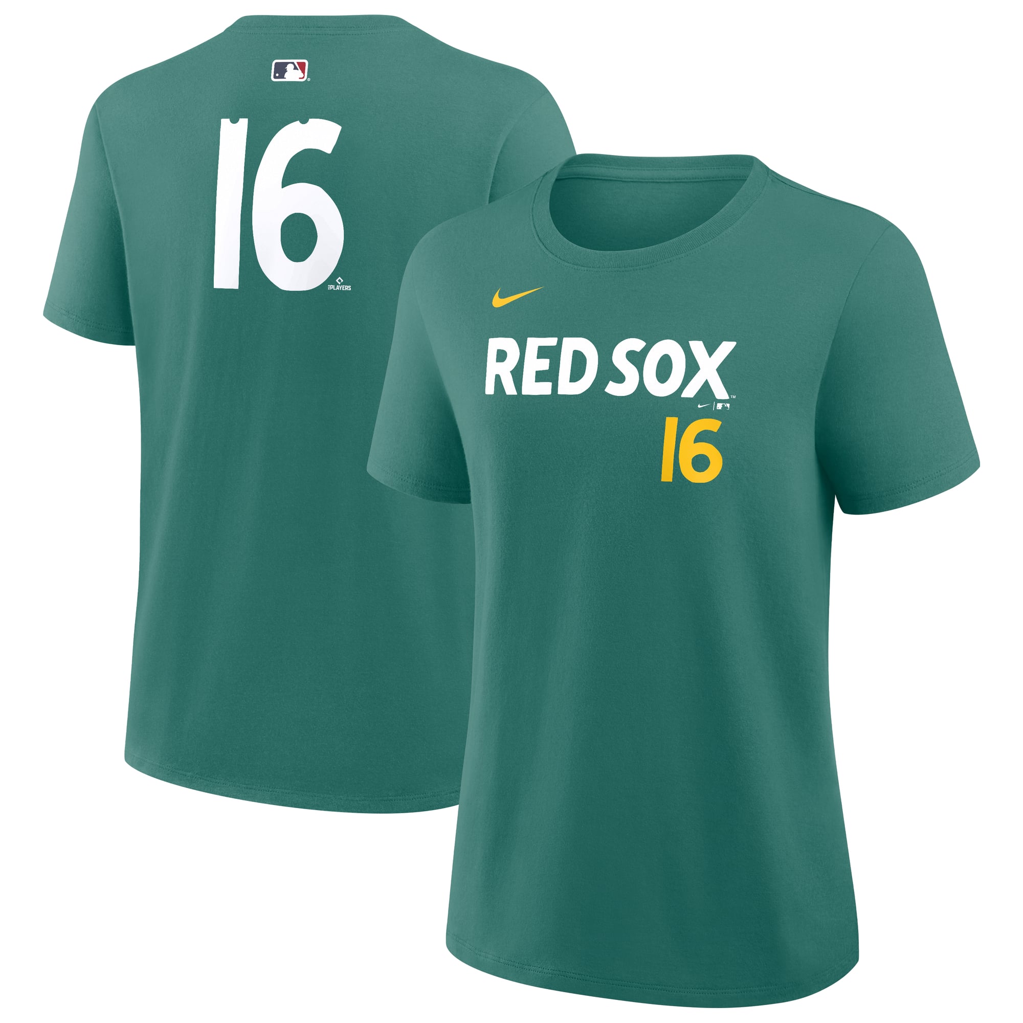 Women's Nike Jarren Duran Green Boston Red Sox City Connect Name & Number T-Shirt