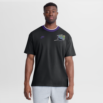 Men's Nike Black Tampa Bay Rays Cooperstown Collection Ringer T-Shirt
