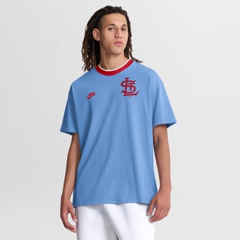 Men's Nike Light Blue St. Louis Cardinals Cooperstown Collection Ringer T-Shirt