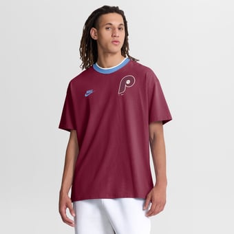 Men's Nike Burgundy Philadelphia Phillies Cooperstown Collection Ringer T-Shirt