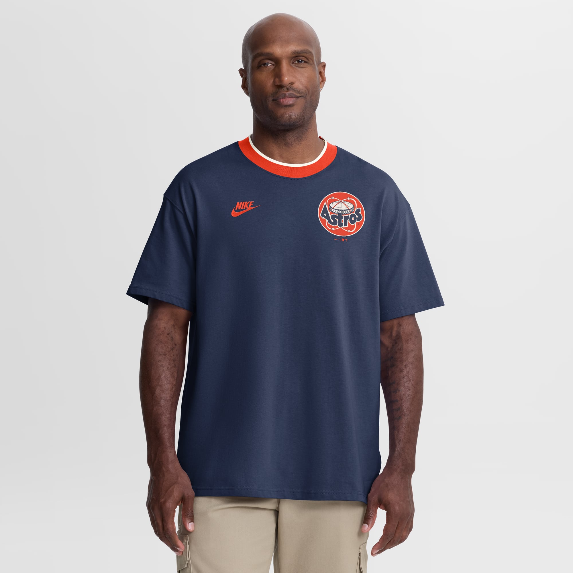 Men's Nike Navy Houston Astros Cooperstown Collection Ringer T-Shirt