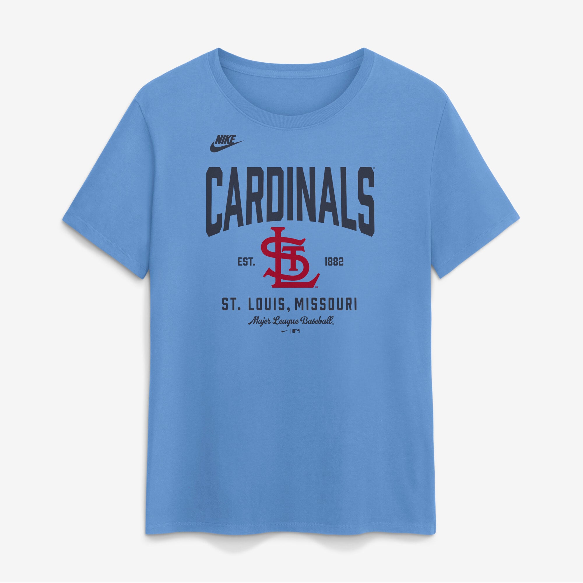 Women's Nike  Light Blue St. Louis Cardinals Cooperstown T-Shirt