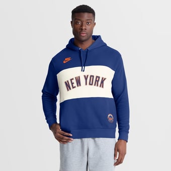 Men's Nike Royal New York Mets 1998-2011 Cooperstown Collection Legacy Color-Block Hoodie
