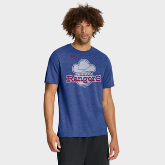 Men's Nike Heather Royal Texas Rangers Cooperstown Logo Tri-Blend T-Shirt