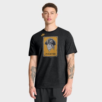 Men's Nike Heather Black Pittsburgh Pirates Cooperstown Logo Tri-Blend T-Shirt