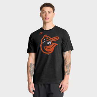 Men's Nike Heather Black Baltimore Orioles Cooperstown Logo Tri-Blend T-Shirt