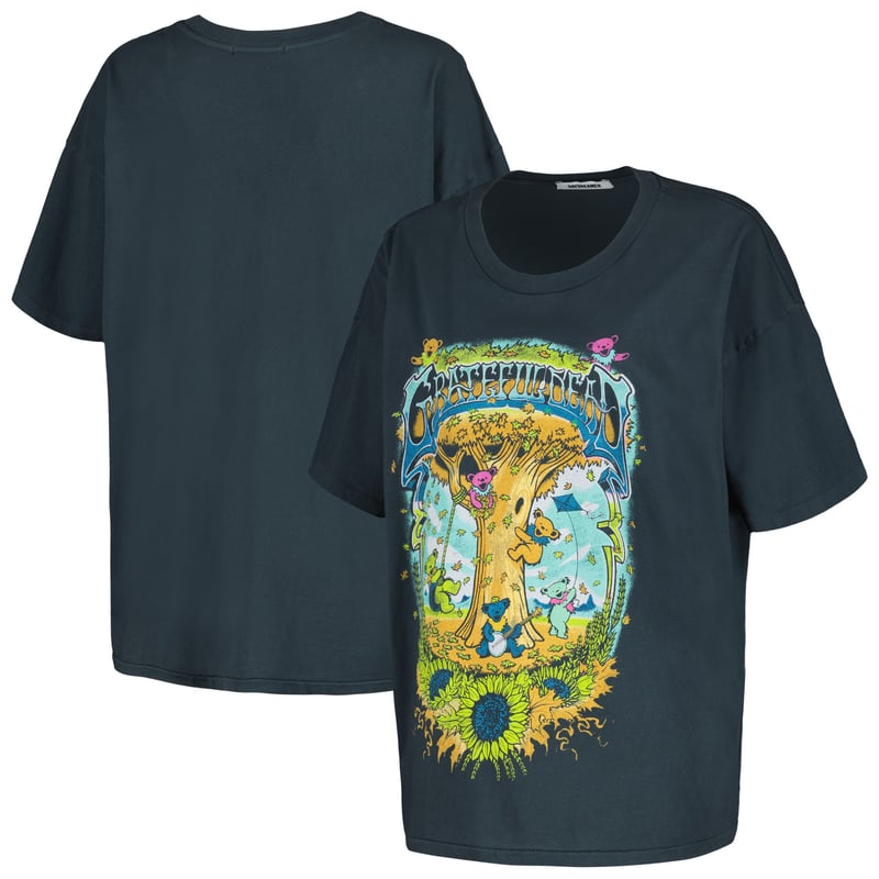 Women's Daydreamer Charcoal The Grateful Dead Autumn Bears Merch T-Shirt