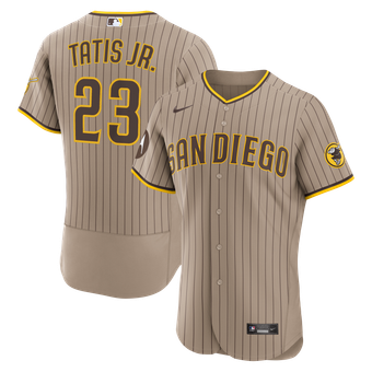 Men's Nike Fernando Tatis Jr. Sand San Diego Padres Alternate Authentic Sponsor Patch Jersey