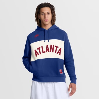 Men's Nike Royal Atlanta Braves 1974 Cooperstown Collection Legacy Color-Block Hoodie