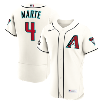 Men's Nike Ketel Marte Cream Arizona Diamondbacks Home Authentic Sponsor Patch Jersey