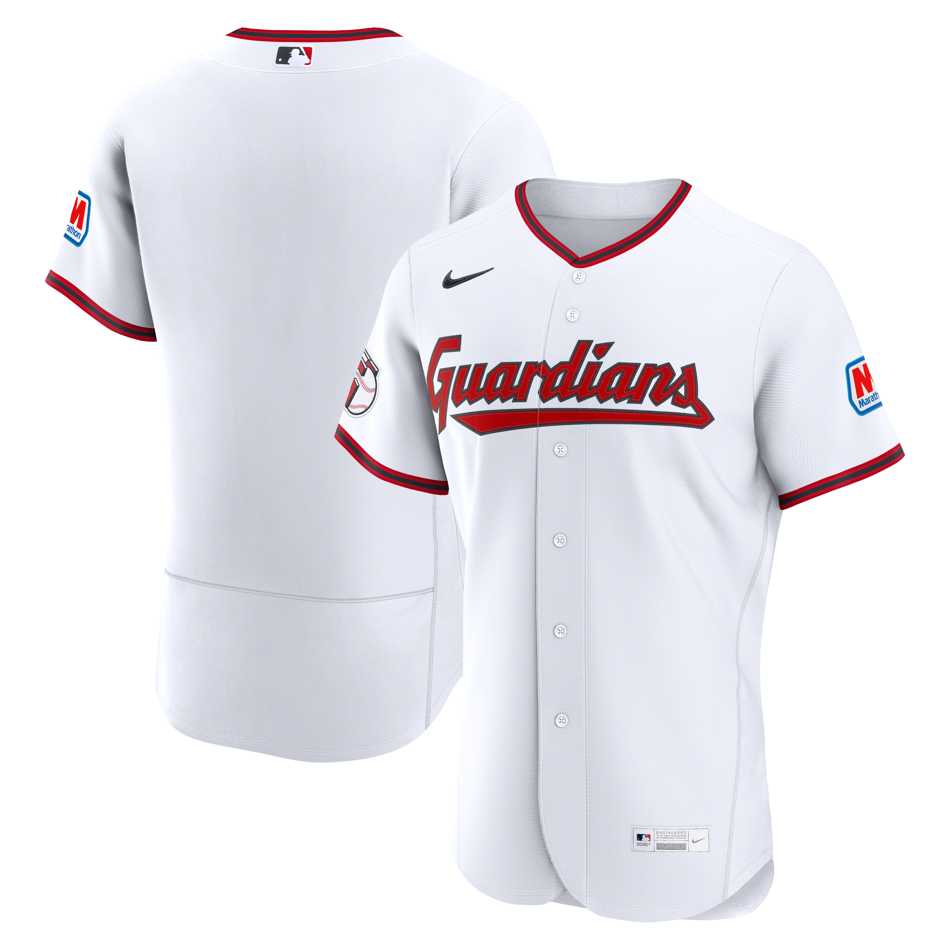 Men's Nike White Cleveland Guardians Home Sponsor Patch Authentic Jersey
