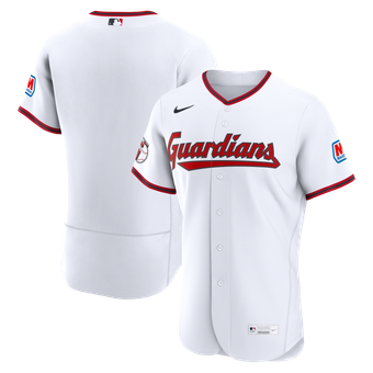 Men's Nike White Cleveland Guardians Home Sponsor Patch Authentic Jersey