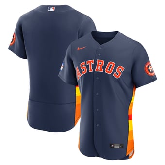 Men's Nike Navy Houston Astros Alternate Sponsor Patch Authentic Jersey