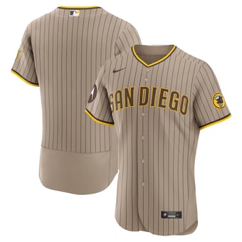 Men's Nike Khaki San Diego Padres Alternate Sponsor Patch Authentic Jersey