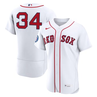 Men's Nike David Ortiz White Boston Red Sox Home Authentic Retired 2022 Hall of Fame Patch Jersey