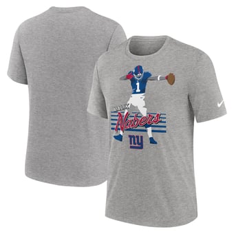 Men's Nike Malik Nabers Heather Gray New York Giants Player Graphic T-Shirt