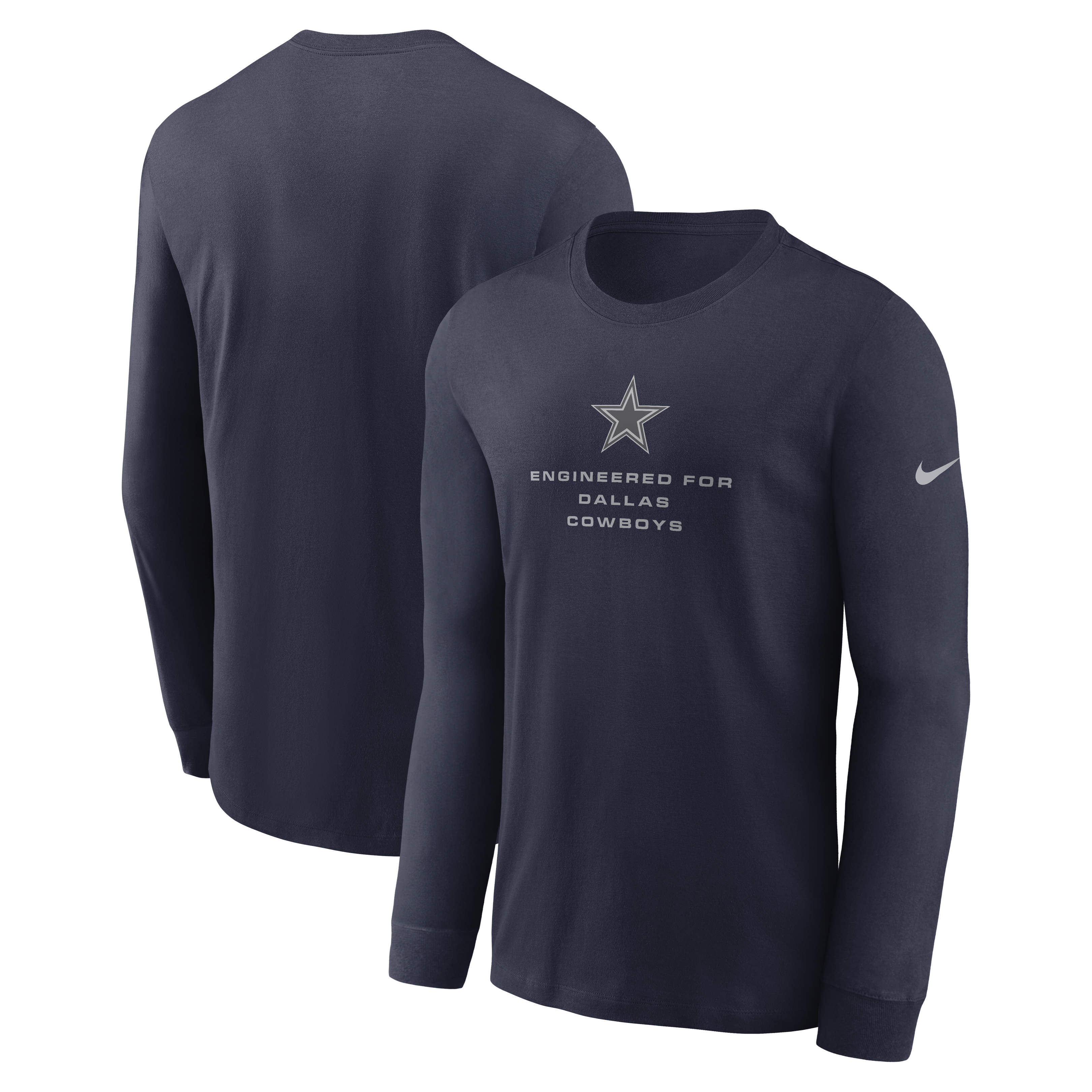 Men's Nike Navy Dallas Cowboys Sideline Bold Arch Star Dri-FIT Long Sleeve T-Shirt