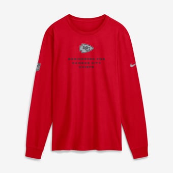 Men's Nike Red Kansas City Chiefs Sideline Bold Arch Star Dri-FIT Long Sleeve T-Shirt