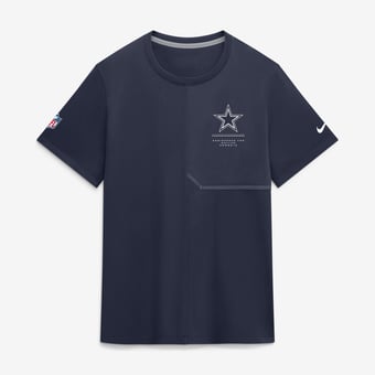 Men's Nike  Navy Dallas Cowboys Sideline UV Dri-FIT Coaches Shirt