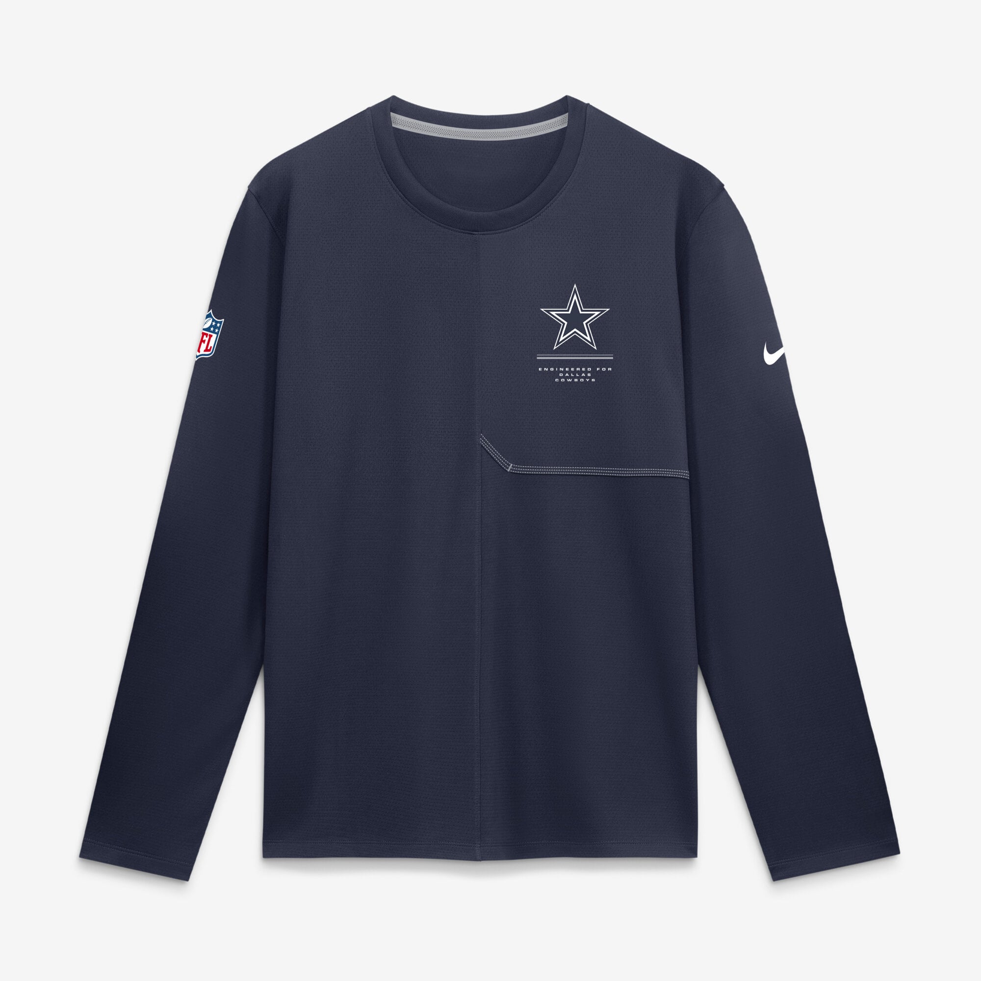Men’s Nike Navy Dallas Cowboys Sideline Coaches UV Dri-FIT Long Sleeve Shirt