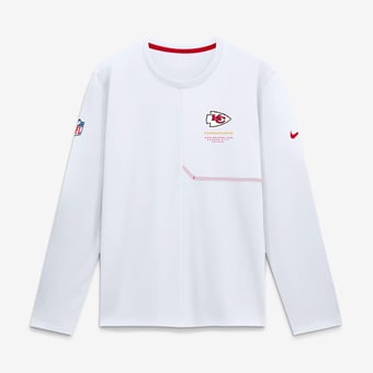 Men's Nike  White Kansas City Chiefs Sideline Coaches UV Dri-FIT Long Sleeve Shirt