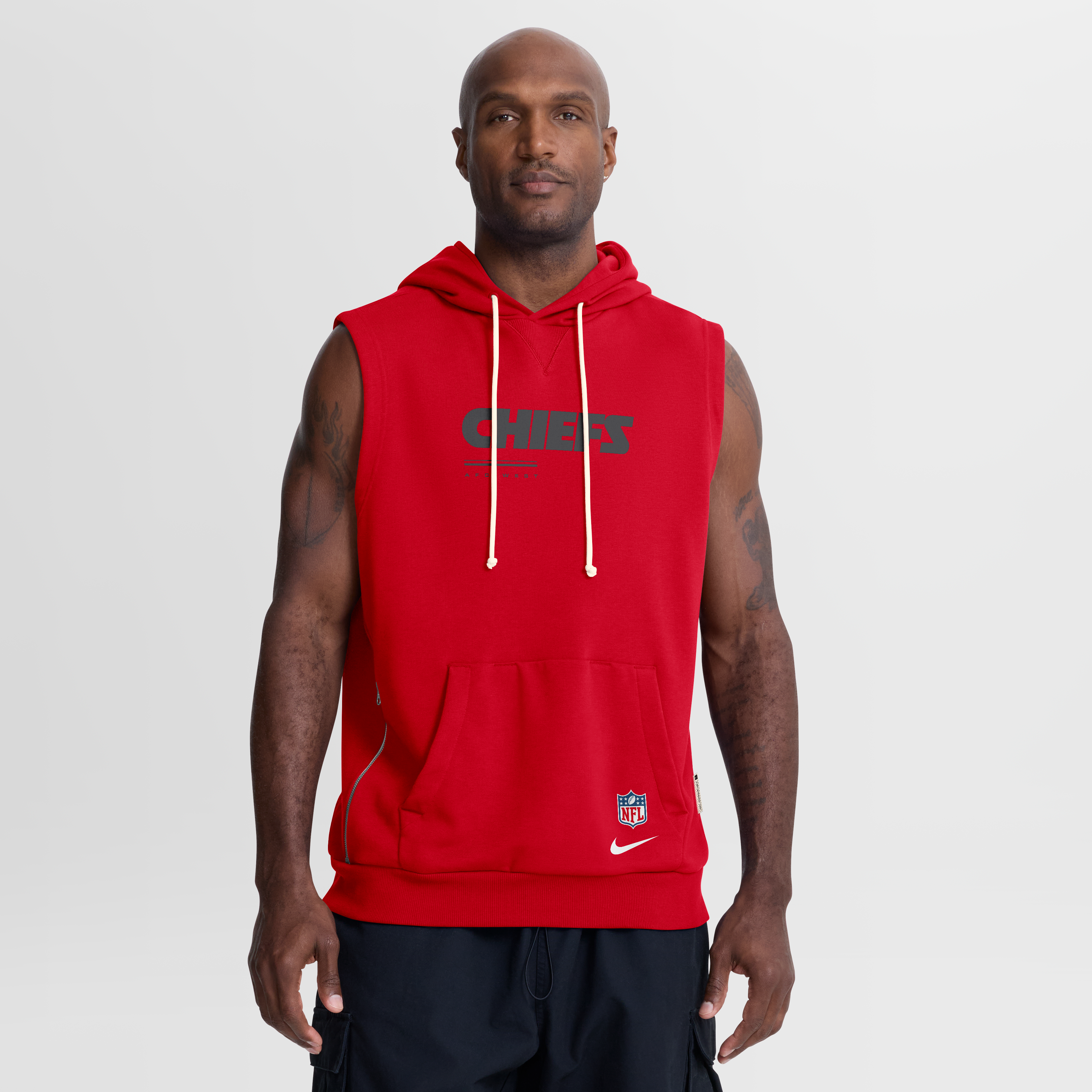 Men's Nike Red Kansas City Chiefs Sideline Standard Issue Dri-FIT Sleeveless Hoodie